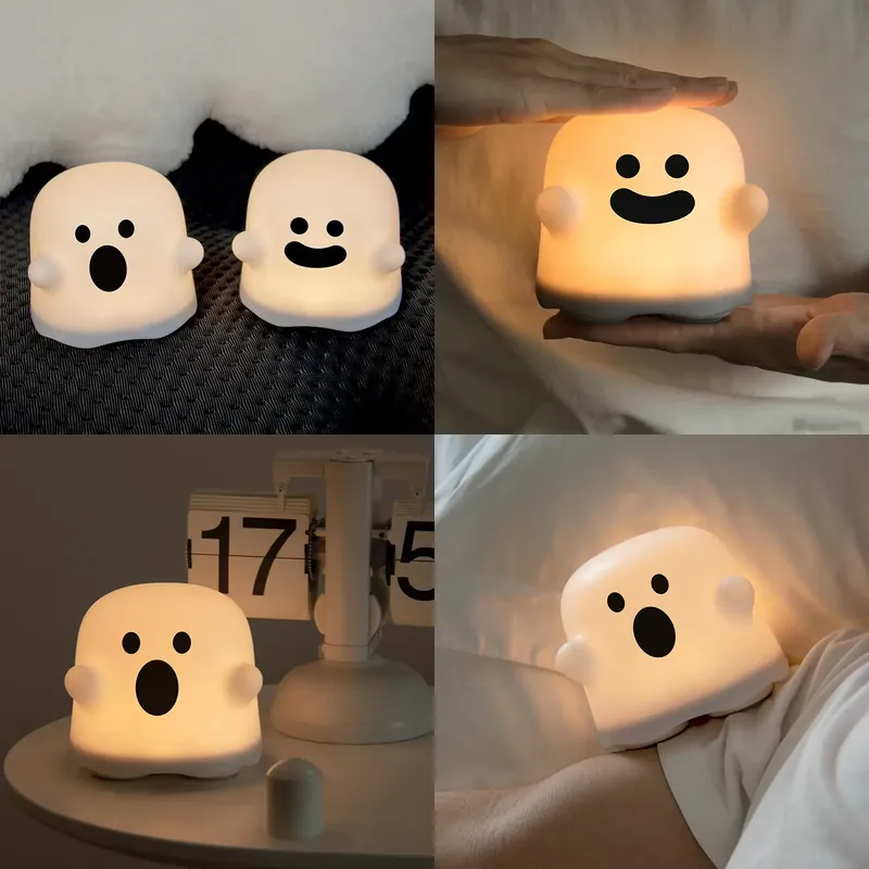 Baby Nursery Table Lamp - โคมไฟตั้งโต๊ะ LED รูปผีน่ารักแบบสร้างสรรค์ ชาร์จ USB ได้