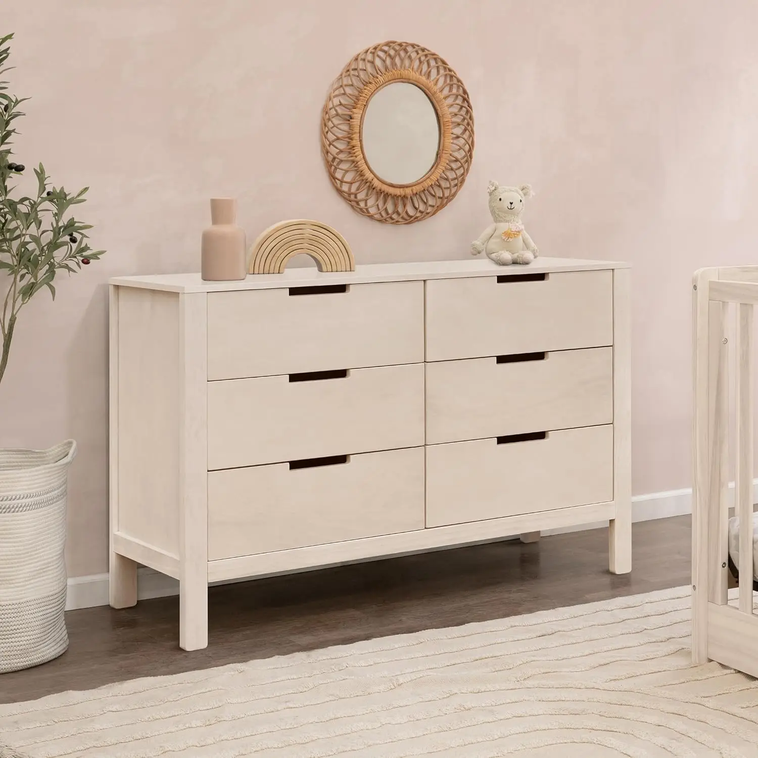 Baby Nursery Dresser - ตู้ลิ้นชักสองชั้นสำหรับห้องเด็กอ่อน，ตู้ลิ้นชักเด็ก 6 ลิ้นชักสำหรับห้องนอน - ตู้ลิ้นชักเด็กสำหรับเด็กชายและเด็กหญิง -