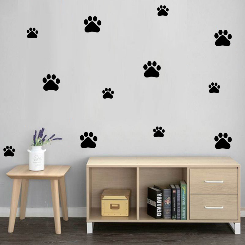 Baby Nursery Decals - การ์ตูนสุนัข Cat PAW พิมพ์สติ๊กเกอร์ติดผนังสำหรับห้องพักเด็กสัตว์เลี้ยงตกแต่งห้อง Wall Art