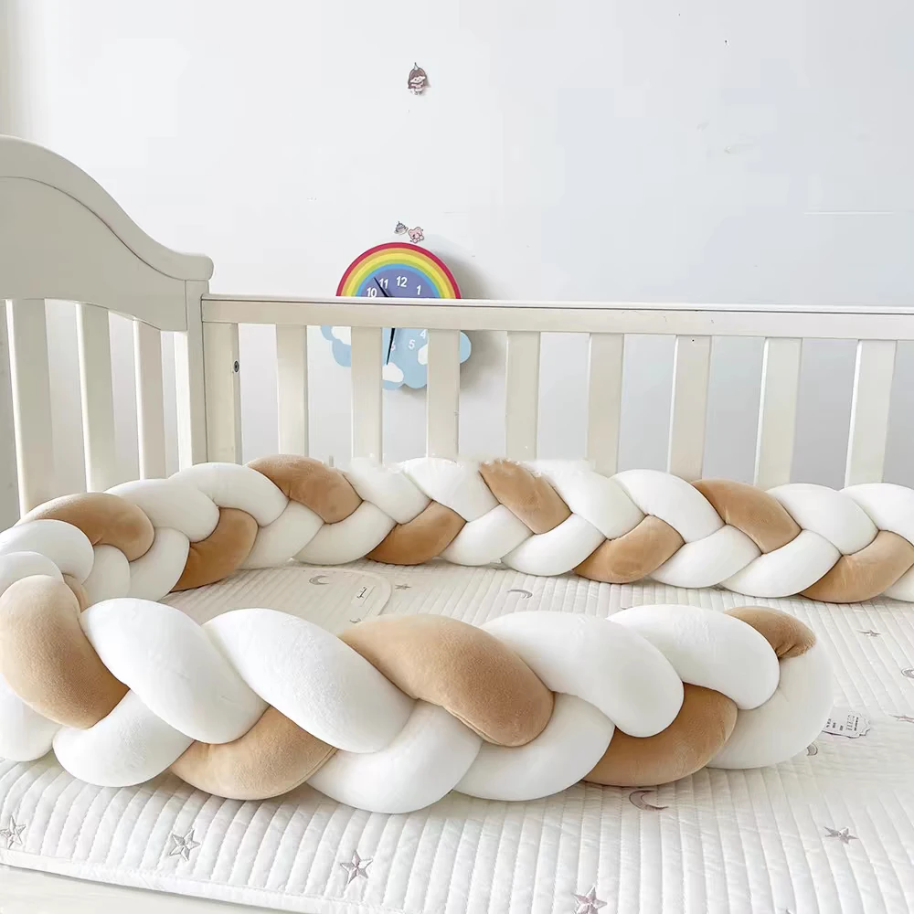 Baby Nursery Sale - กันชนเตียงเด็กอ่อน ชุดตกแต่งห้องนอนเด็ก ชุดเครื่องนอนเด็ก กันชนเตียงแบบถักเปีย กว้างขึ้น พร้อมหมอนอิง