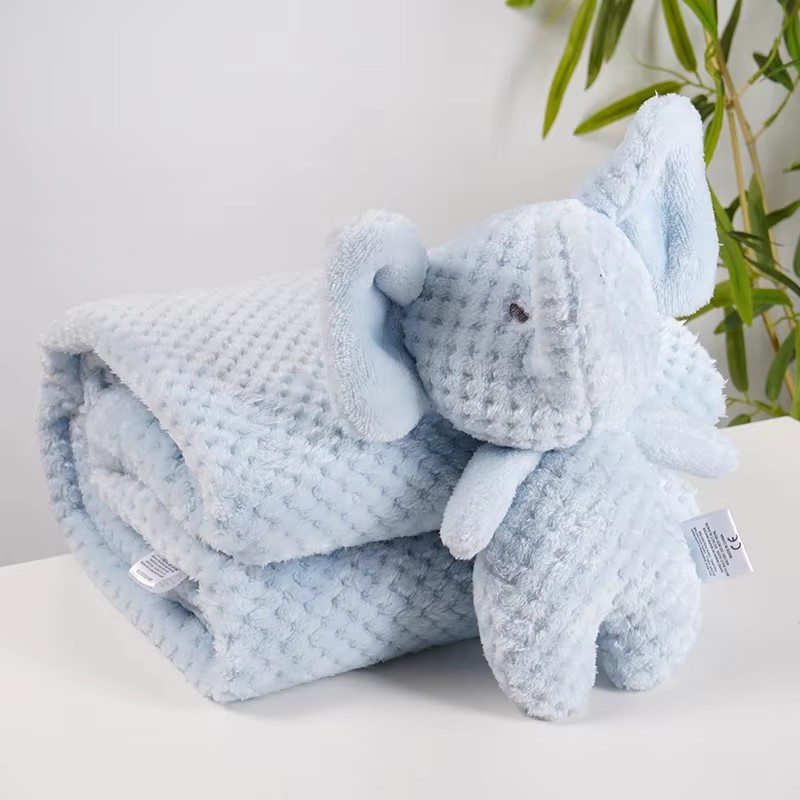 Baby Nursery Sale - ผ้าห่มเด็กการ์ตูน 2 ชิ้น/ชุด พร้อมตุ๊กตาผ้าพลัฌนุ่ม ผ้าฟลานเนล ผ้าห่มนอนสบาย