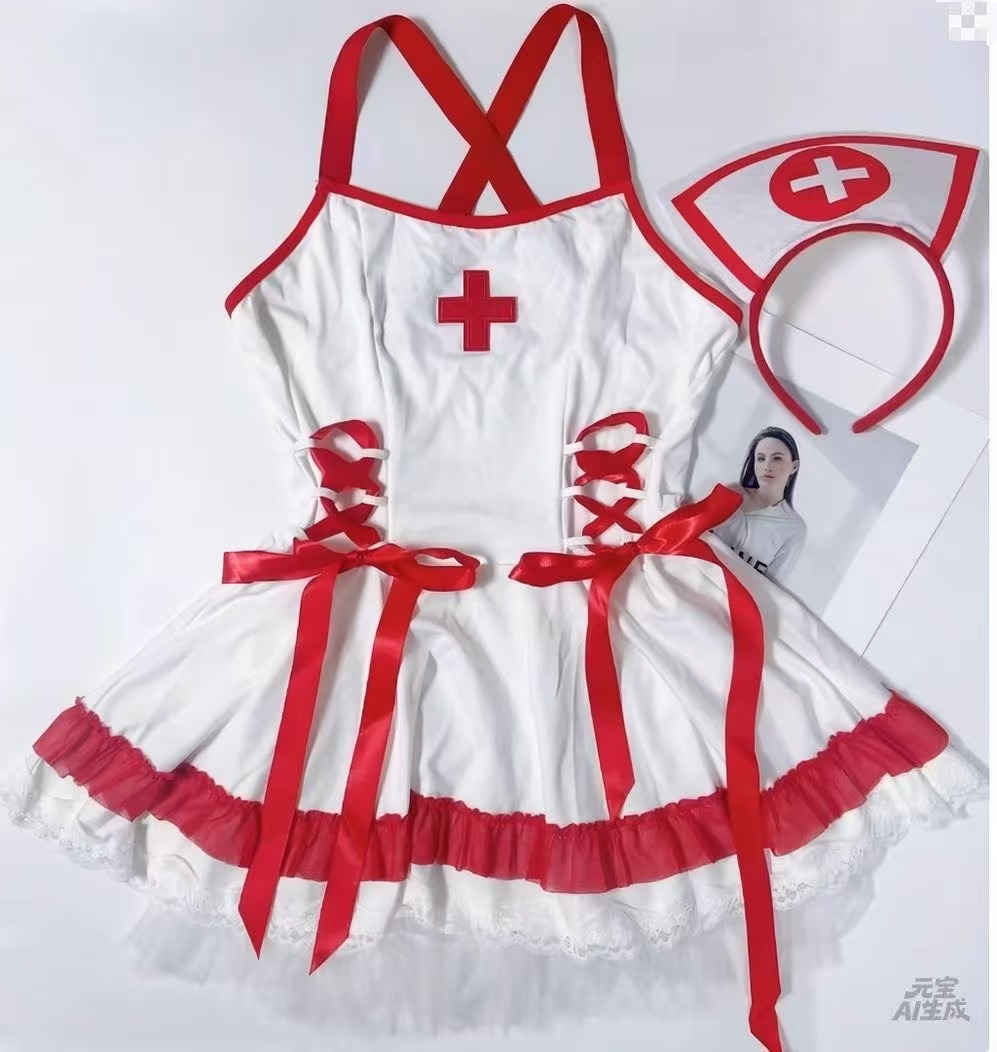 Baby Nursery Hospital - ชุดชั้นในเซ็กซี่ ชุดยูนิฟอร์มพยาบาล ชุดคอสเพลย์สีแดงสำหรับผู้หญิง ชุดนอน ชุดแฟนซีสำหรับงานกลางคืน ชุดแสดงบนเวที