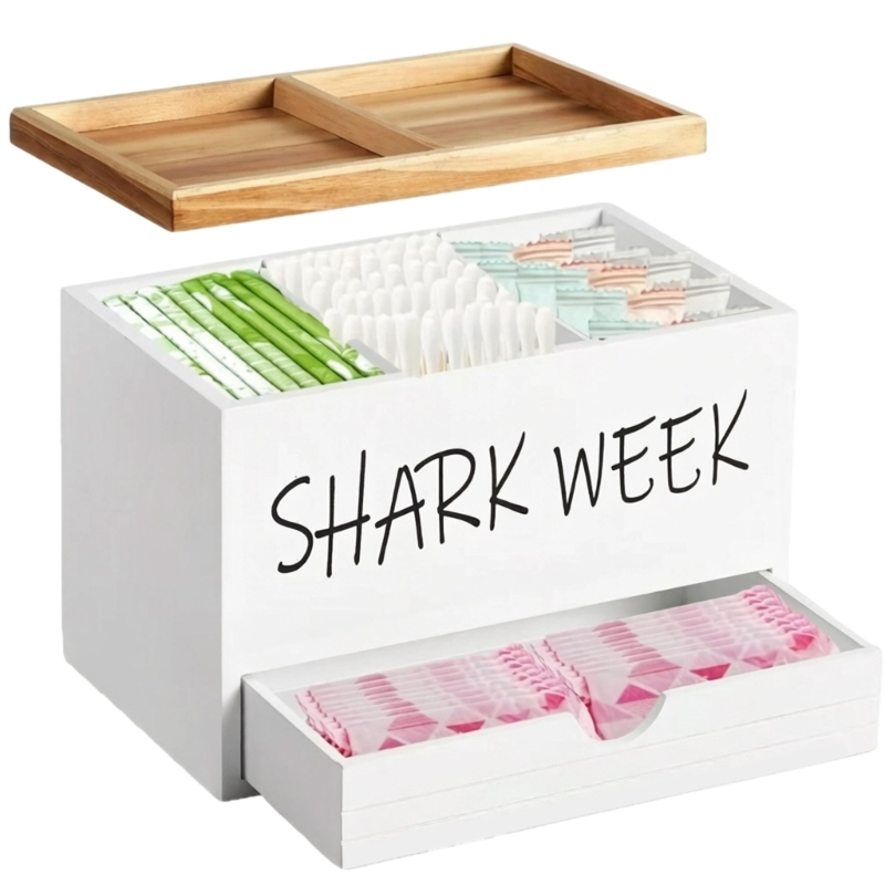 Drawer Dresser White - N5KC Dresser Top Storage Box พร้อมลิ้นชักและฝาปิดสำหรับสิ่งของในห้องน้ำ