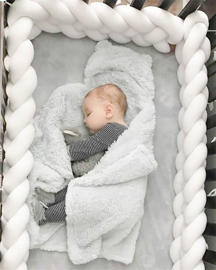Baby Nursery Pillow - ปลอกกันกระแทกเตียงเด็กแบบถักเปีย สำหรับเตียงเด็กอ่อน ขนาด 2 ม. 2.5
