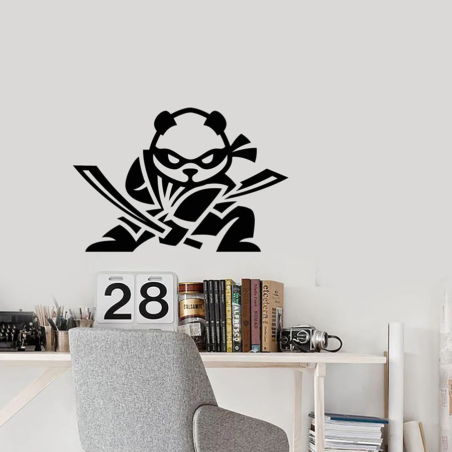 Baby Zone Nursery - การ์ตูนเด็ก Panda Wall Decal ตลกนินจาเด็กเด็กห้องนอน Play