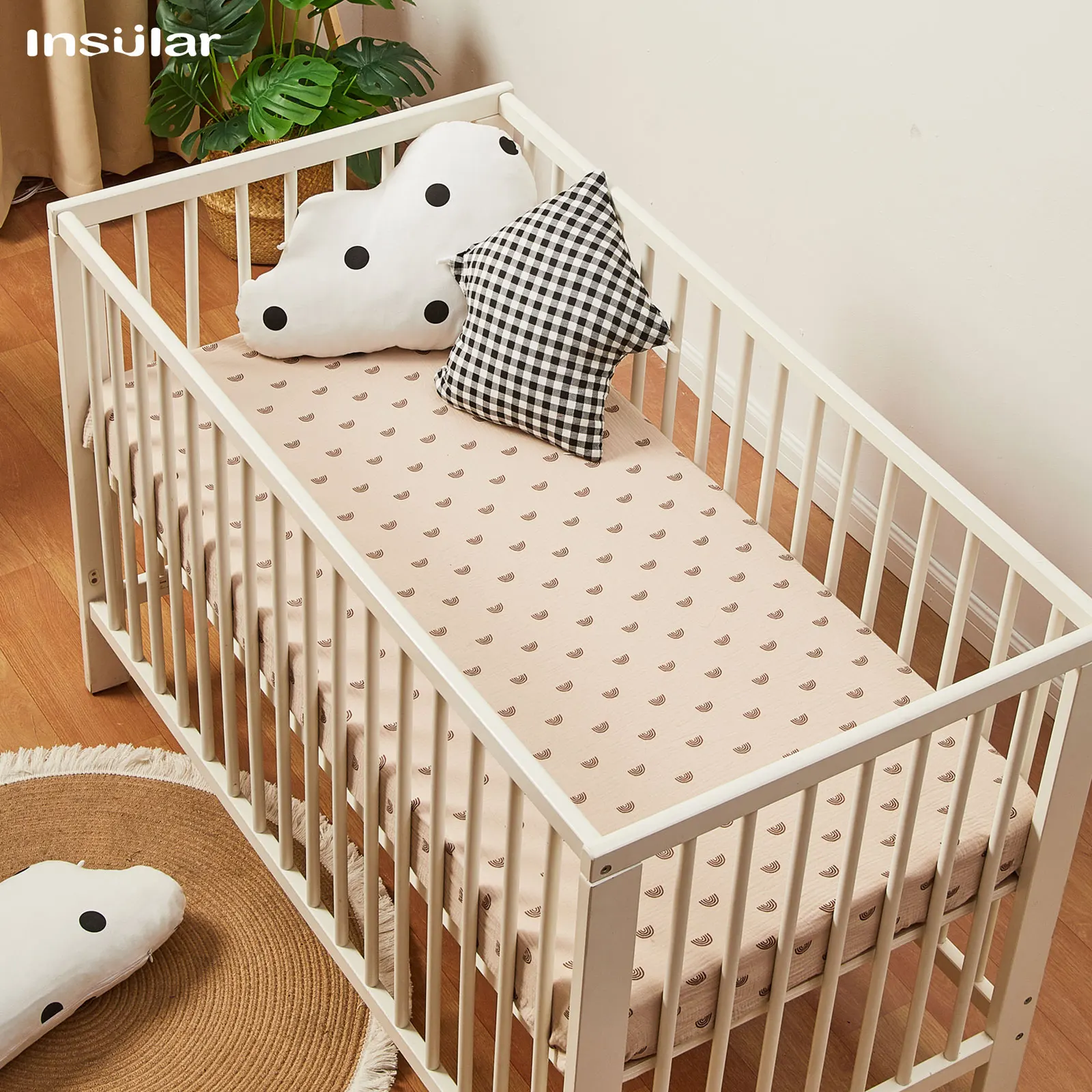 Baby Nursery Sale - 130*70 ซม.แผ่นติดตั้งเปลเด็กอ่อนที่นอนครอบคลุมพิมพ์ทารกแรกเกิดชุดเครื่องนอนเด็ก MINI COT แผ่นผ้าฝ้าย
