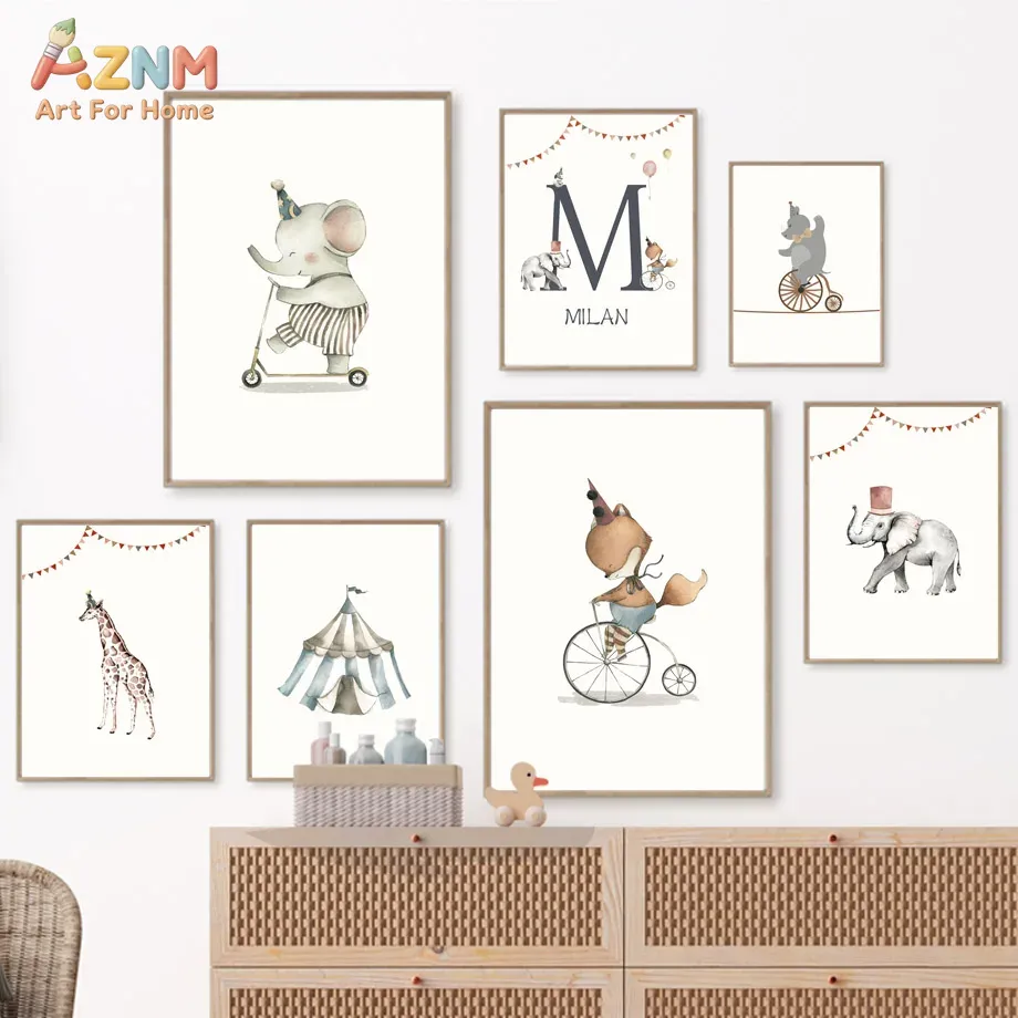 AZNM โปสเตอร์ผ้าใบไร้กรอบ ภาพส - Baby Name Wall Art บทวิจารณ์และราคา