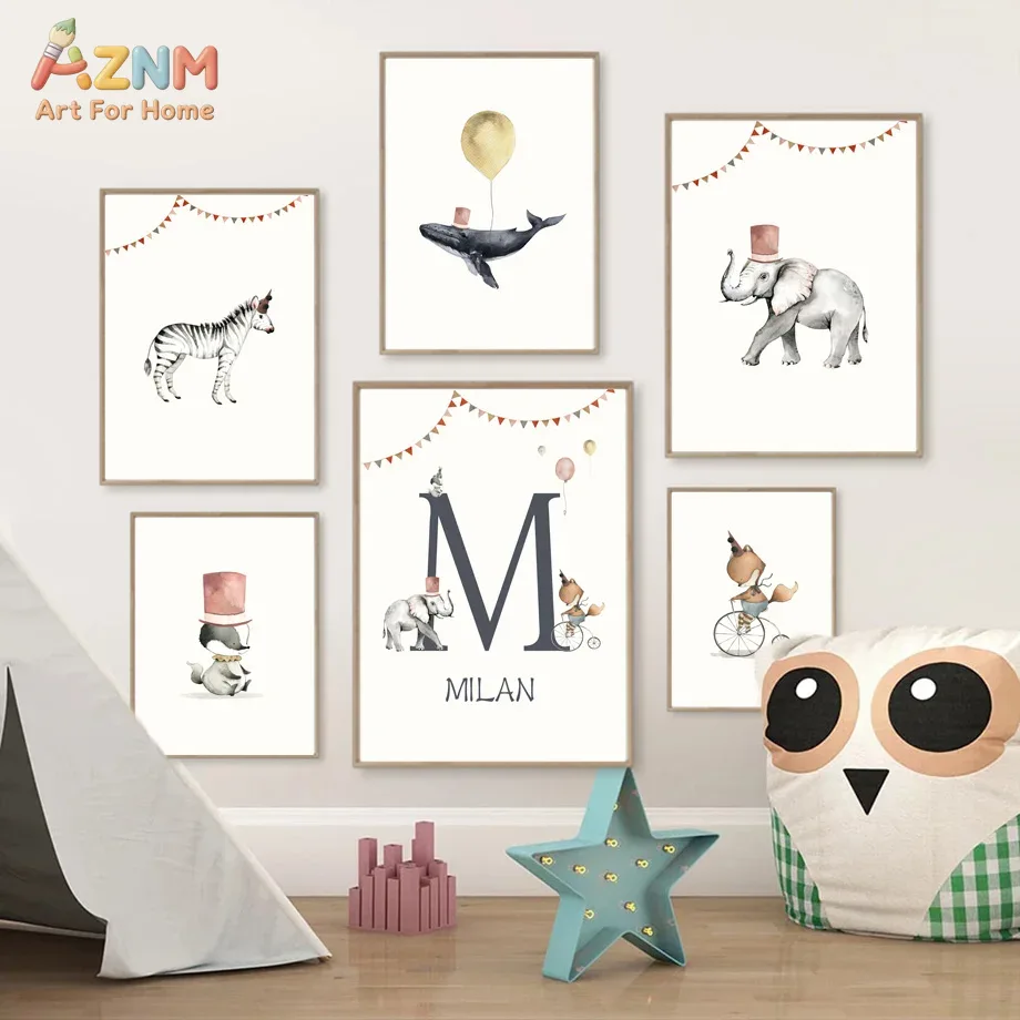 AZNM โปสเตอร์ผ้าใบไร้กรอบ ภาพส - Baby Name Wall Art บทวิจารณ์และราคา