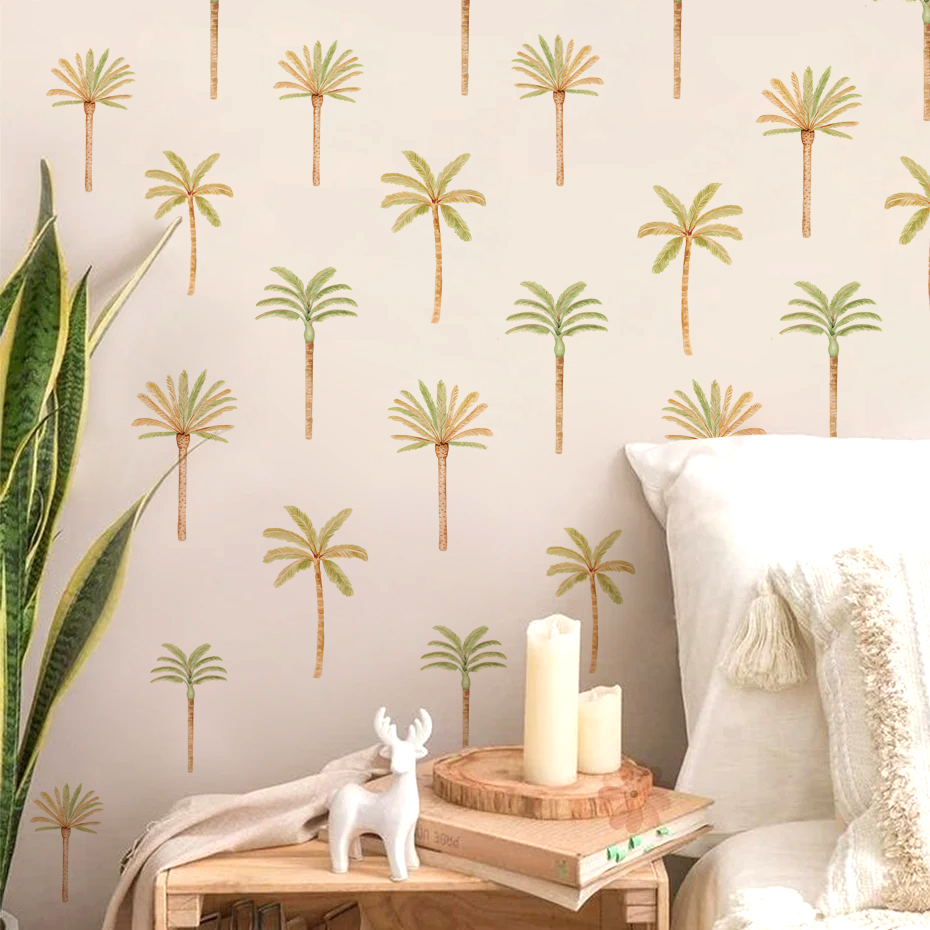 Boho สติกเกอร์ติดผนังต้นมะพร้า - Baby Nursery Wall บทวิจารณ์และราคา