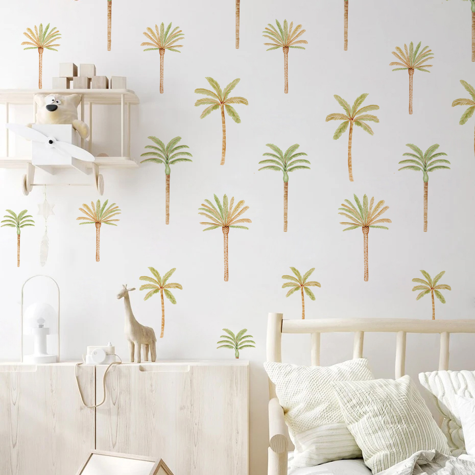 Boho สติกเกอร์ติดผนังต้นมะพร้า - Baby Nursery Wall บทวิจารณ์และราคา