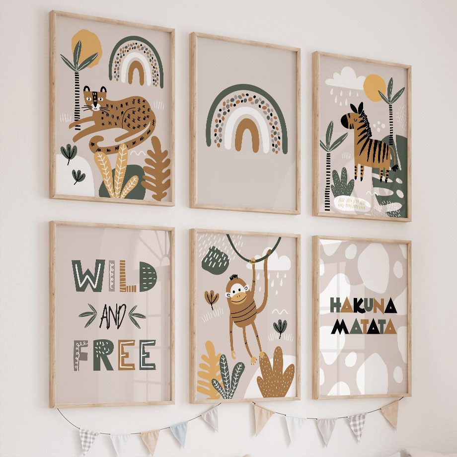 ภาพพิมพ์บนผ้าใบลายเสือดาว ม้าล - Baby Zebra Nursery บทวิจารณ์และราคา