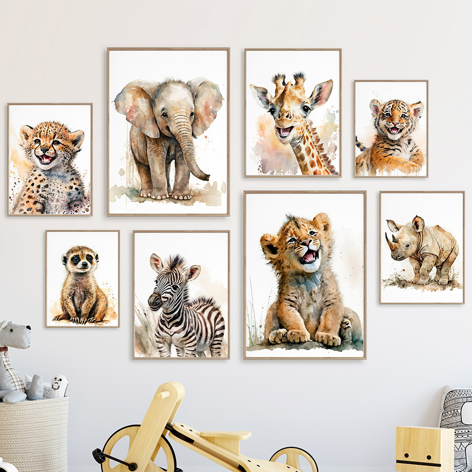 ภาพพิมพ์บนผ้าใบลายสัตว์ในห้องเ - Baby Zebra Nursery บทวิจารณ์และราคา