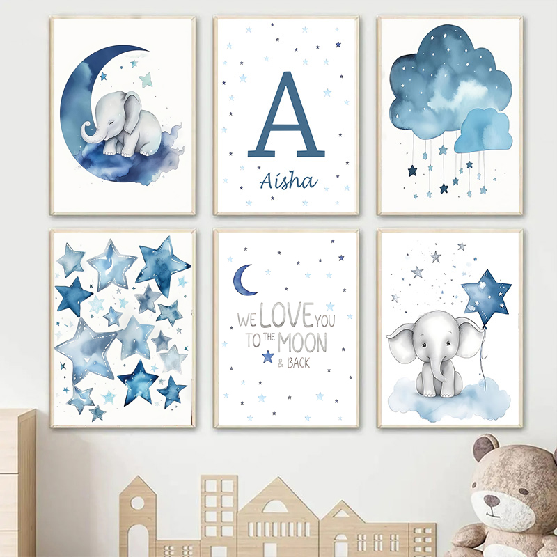 รูปภาพวาดผ้าแคนวาสรูปสัตว์รูปช - Baby Name Wall Art บทวิจารณ์และราคา