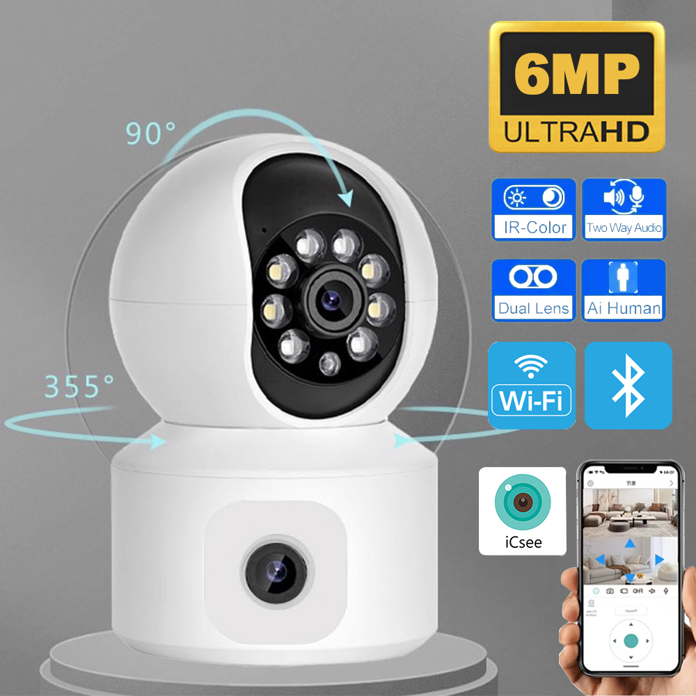 กล้องวงจรปิด WiFi IP 6MP ICSEE - Baby Monitor Split Screen บทวิจารณ์และราคา