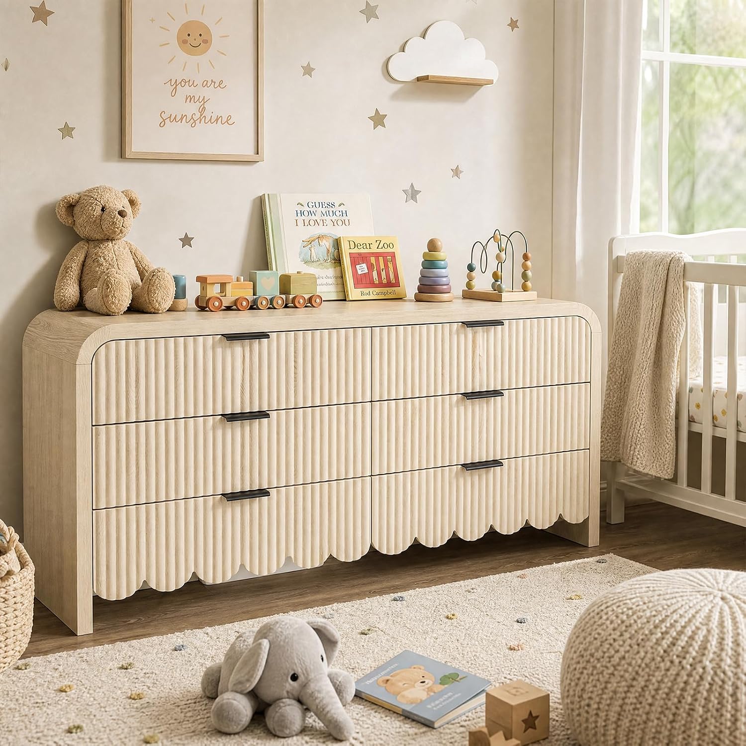 ตู้ลิ้นชักไม้ 6 ลิ้นชัก สำหรับ - Baby Nursery Dresser บทวิจารณ์และราคา