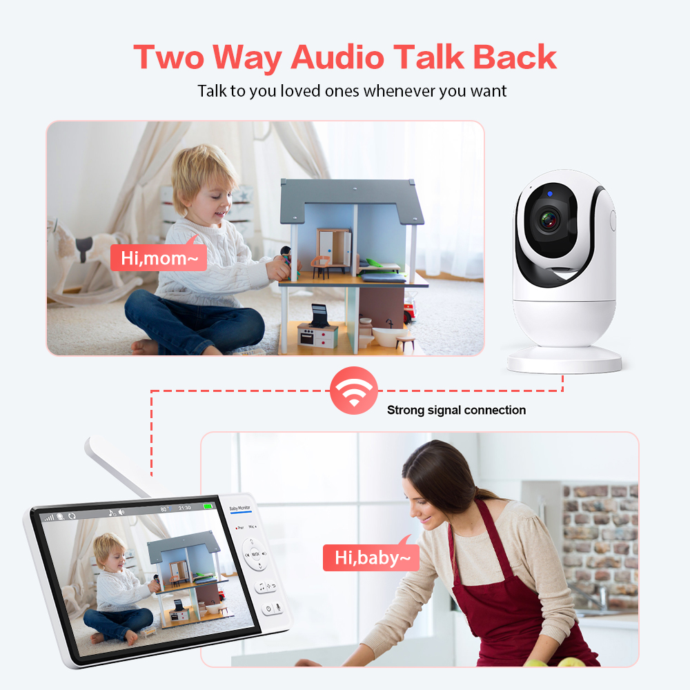 Video Baby Monitor 7 ''1080P H - Baby Monitor Split Screen บทวิจารณ์และราคา