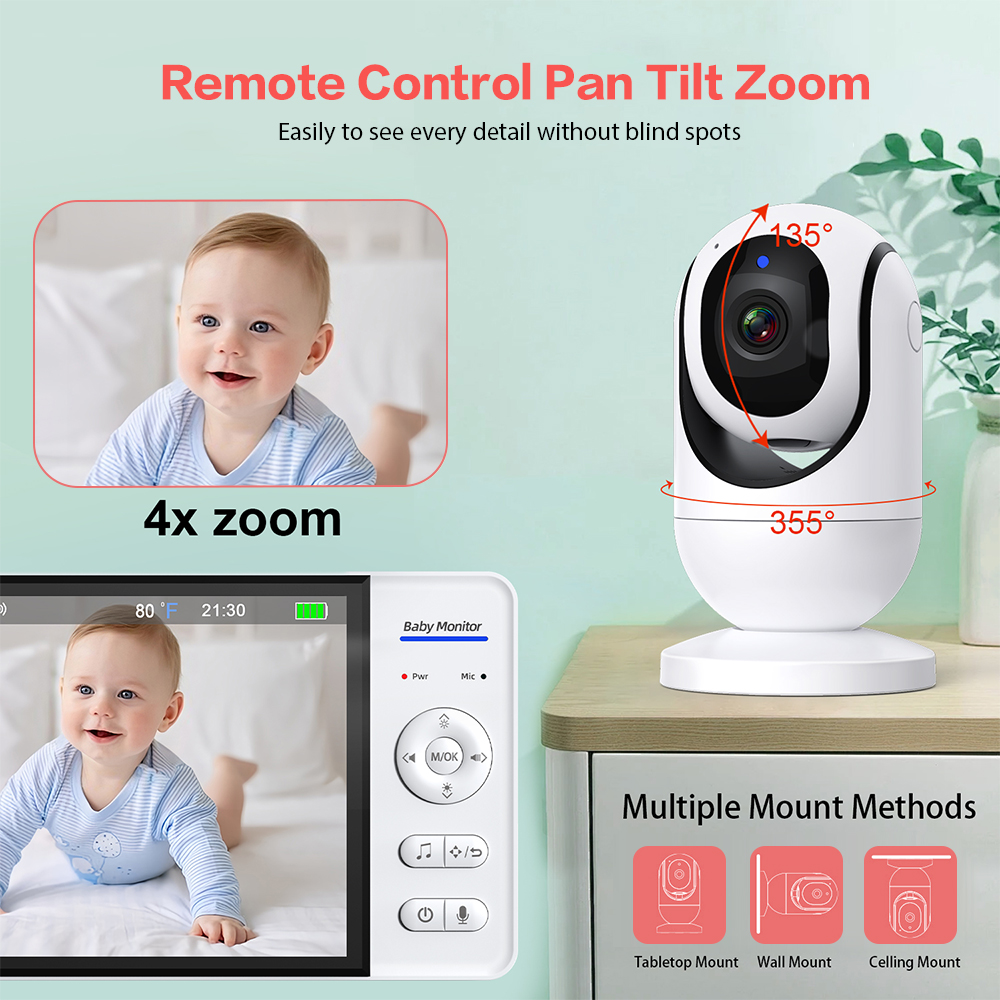 Video Baby Monitor 7 ''1080P H - Baby Monitor Split Screen บทวิจารณ์และราคา