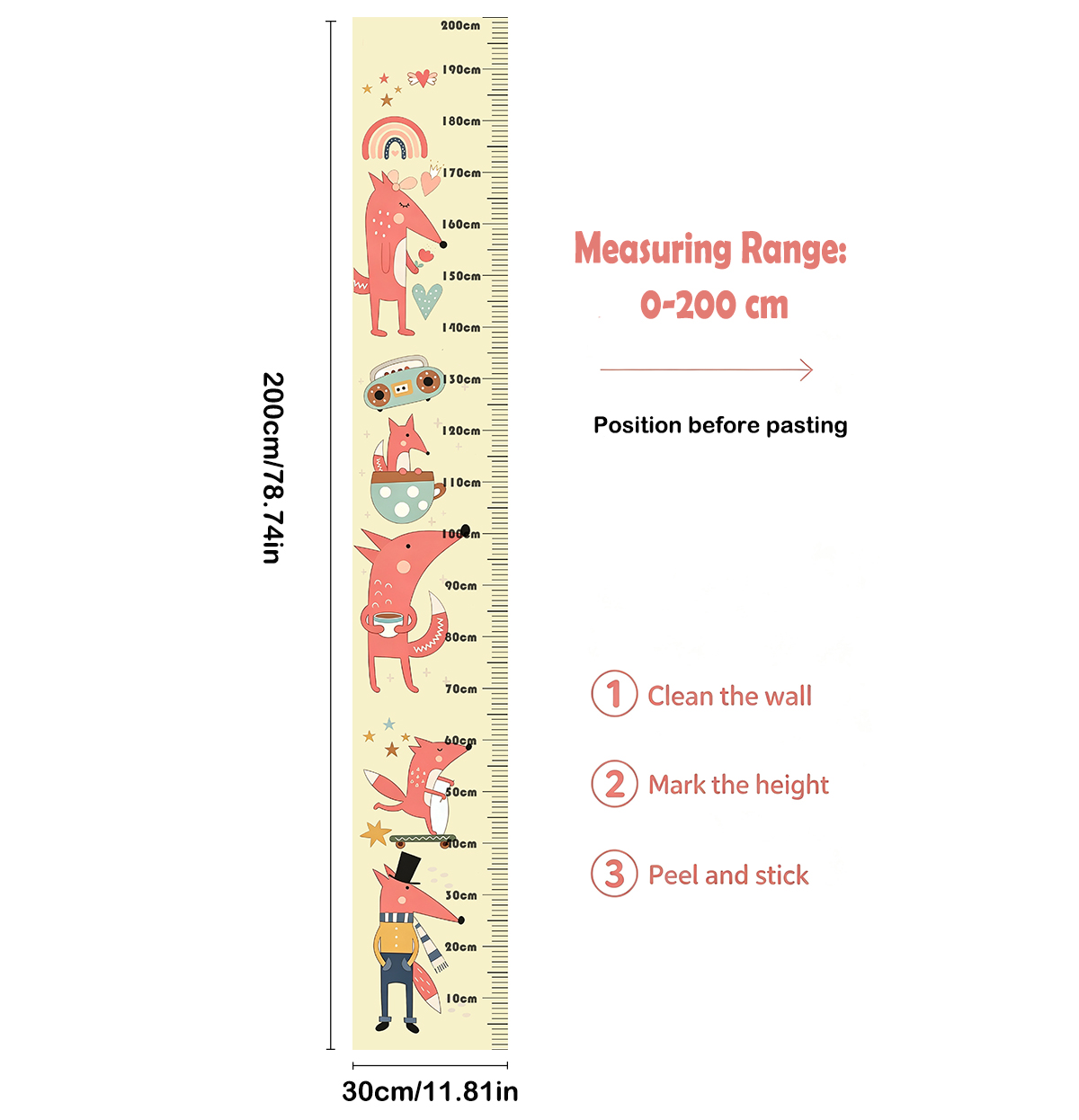 สติ๊กเกอร์ติดผนังวัดส่วนสูงเด็ - Baby Nursery Decals บทวิจารณ์และราคา