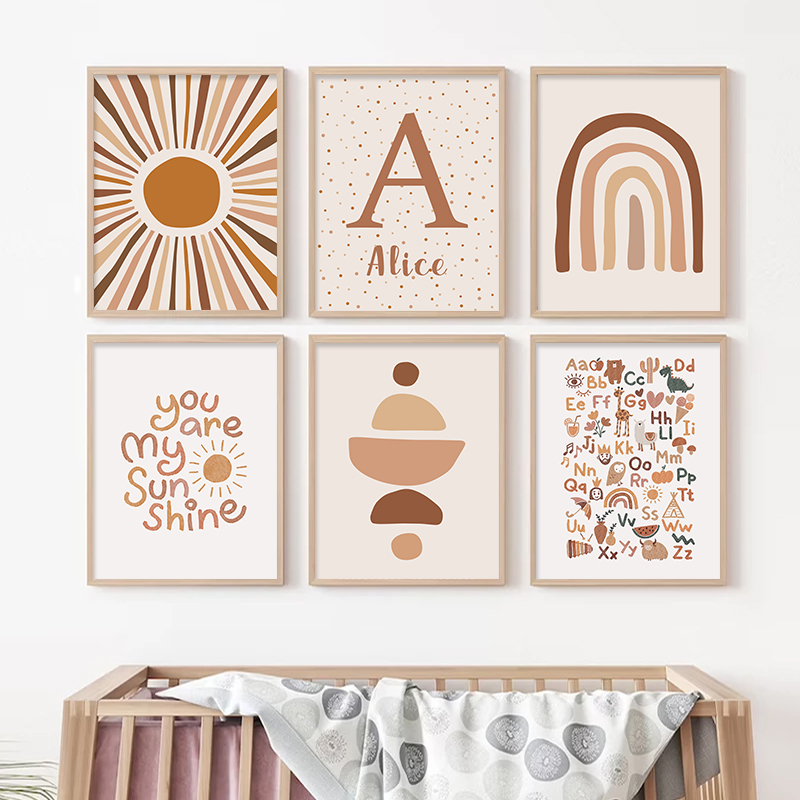 บทคัดย่อ Sun Rainbow Custom ชื - Baby Name Wall Art บทวิจารณ์และราคา