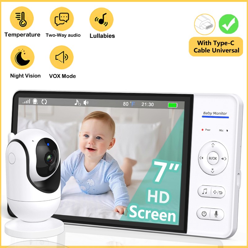 ไม่มี WiFi 7 นิ้ว Baby Monitor - Baby Monitor Split Screen บทวิจารณ์และราคา