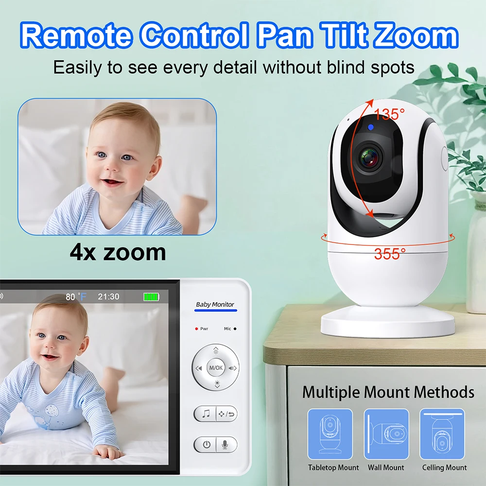 ไม่มี WiFi 7 นิ้ว Baby Monitor - Baby Monitor Split Screen บทวิจารณ์และราคา