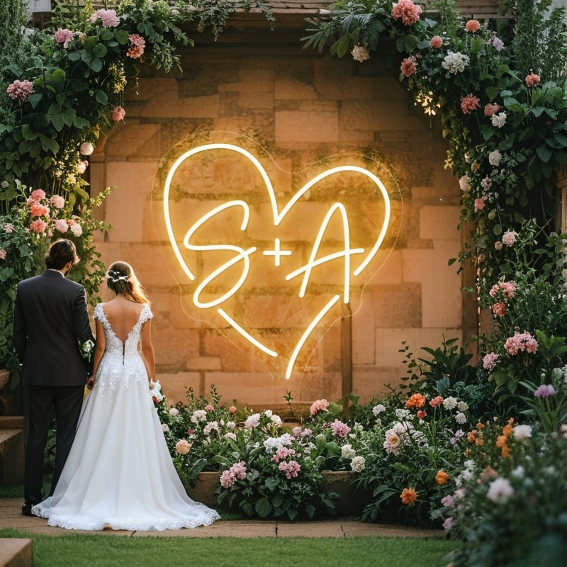 CUSTOM Initials หัวใจ LED Neon - Baby Nursery Name Sign บทวิจารณ์และราคา