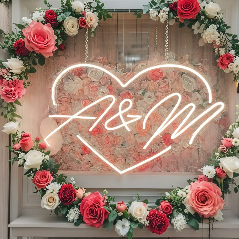 CUSTOM Initials หัวใจ LED Neon - Baby Nursery Name Sign บทวิจารณ์และราคา