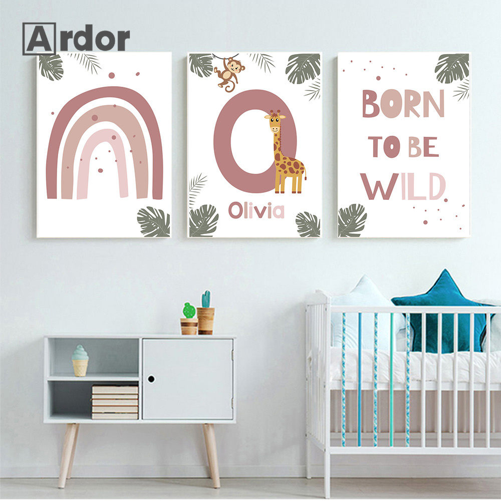 Nordic สัตว์ป่าโปสเตอร์ที่กําห - Baby Name Wall Art บทวิจารณ์และราคา