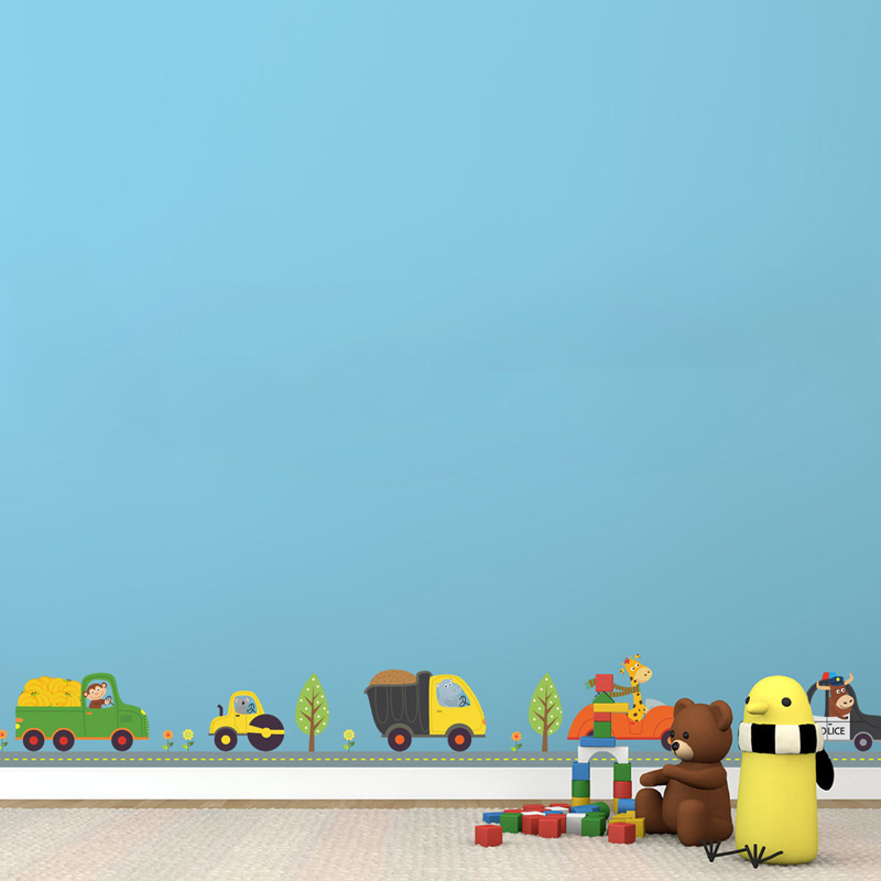 การ์ตูนสัตว์รถสติ๊กเกอร์ติดผนั - Baby Nursery Decals บทวิจารณ์และราคา