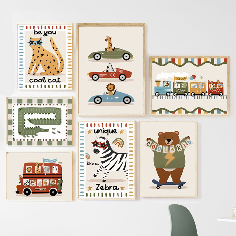ภาพพิมพ์บนผ้าใบลายการ์ตูนสัตว์ - Baby Zebra Nursery บทวิจารณ์และราคา
