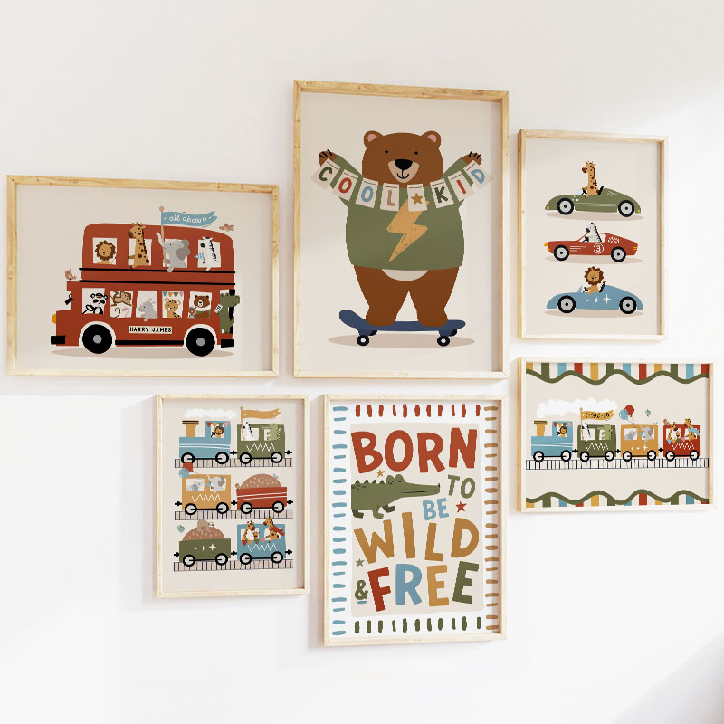 ภาพพิมพ์บนผ้าใบลายการ์ตูนสัตว์ - Baby Zebra Nursery บทวิจารณ์และราคา