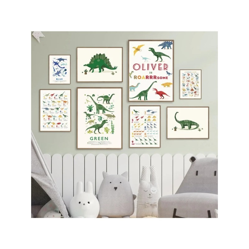ตัวเลขไดโนเสาร์ ของเล่นเสริมพั - Baby Name Wall Art บทวิจารณ์และราคา