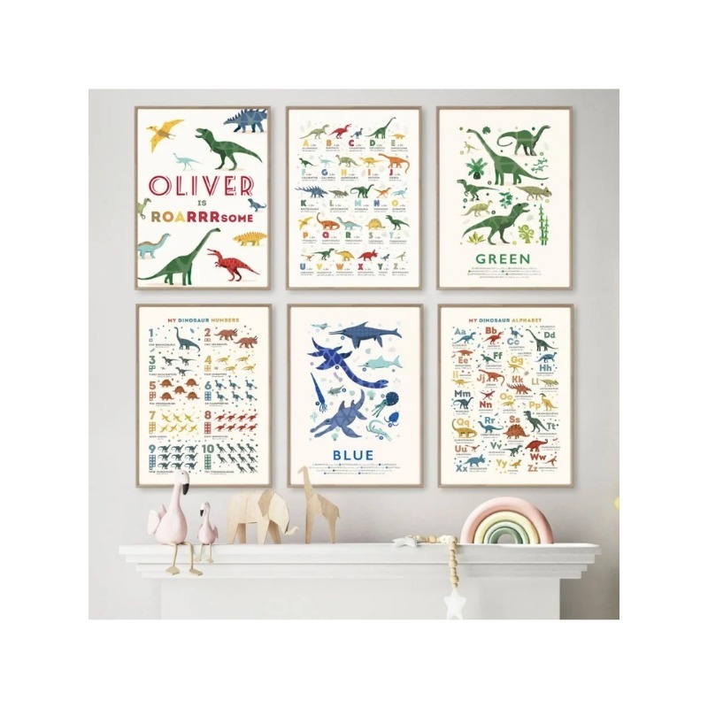 ตัวเลขไดโนเสาร์ ของเล่นเสริมพั - Baby Name Wall Art บทวิจารณ์และราคา