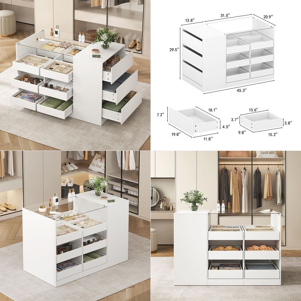 ตู้เสื้อผ้าแบบเกาะพร้อมลิ้นชัก - Drawer Dresser White บทวิจารณ์และราคา