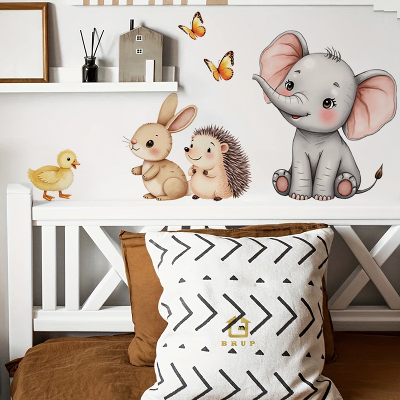 การ์ตูนสัตว์สติ๊กเกอร์ติดผนัง- - Baby Nursery Decals บทวิจารณ์และราคา