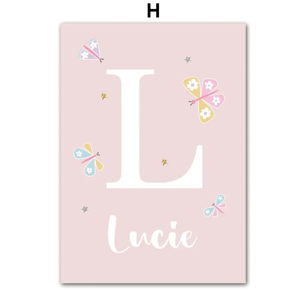 สีชมพูยูนิคอร์นกระต่ายสายรุ้งเ - Baby Name Wall Art บทวิจารณ์และราคา