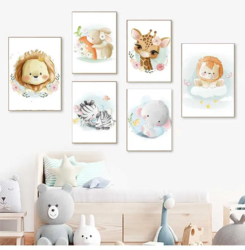 ภาพวาดติดผนังรูปยีราฟ สิงโต สุ - Baby Zebra Nursery บทวิจารณ์และราคา