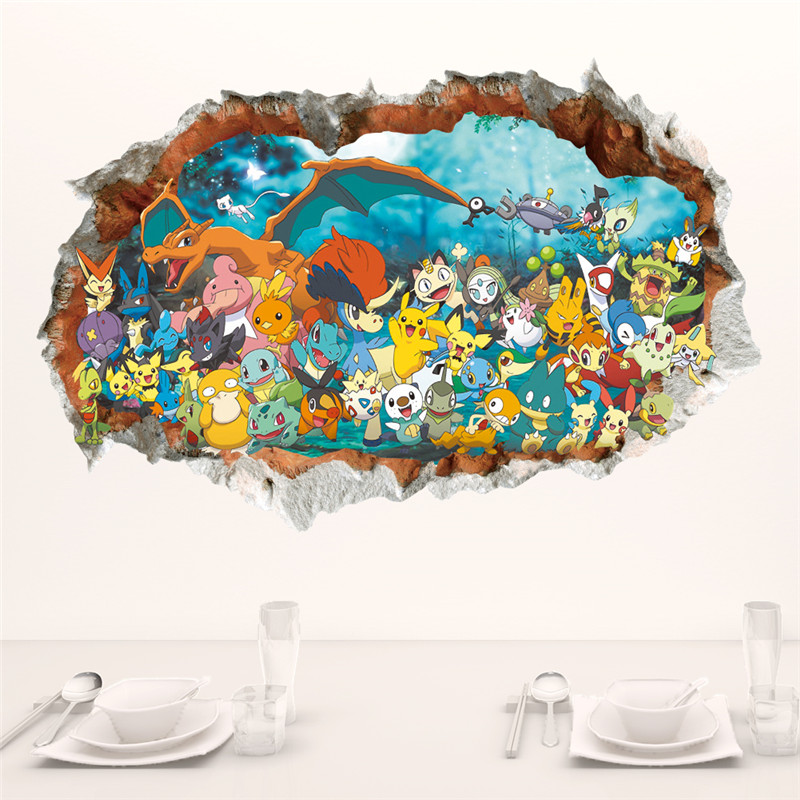 สติกเกอร์ติดผนังการ์ตูน Pokémo - Baby Nursery Decals บทวิจารณ์และราคา