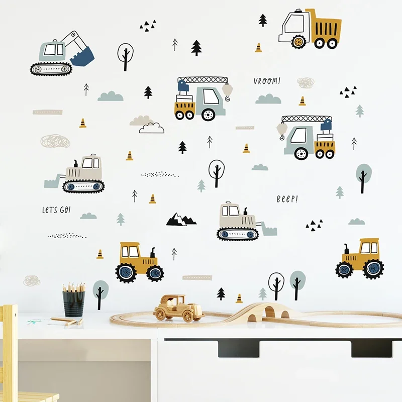 วาดด้วยมือน่ารักรถยนต์ Cargo ร - Baby Nursery Decals บทวิจารณ์และราคา