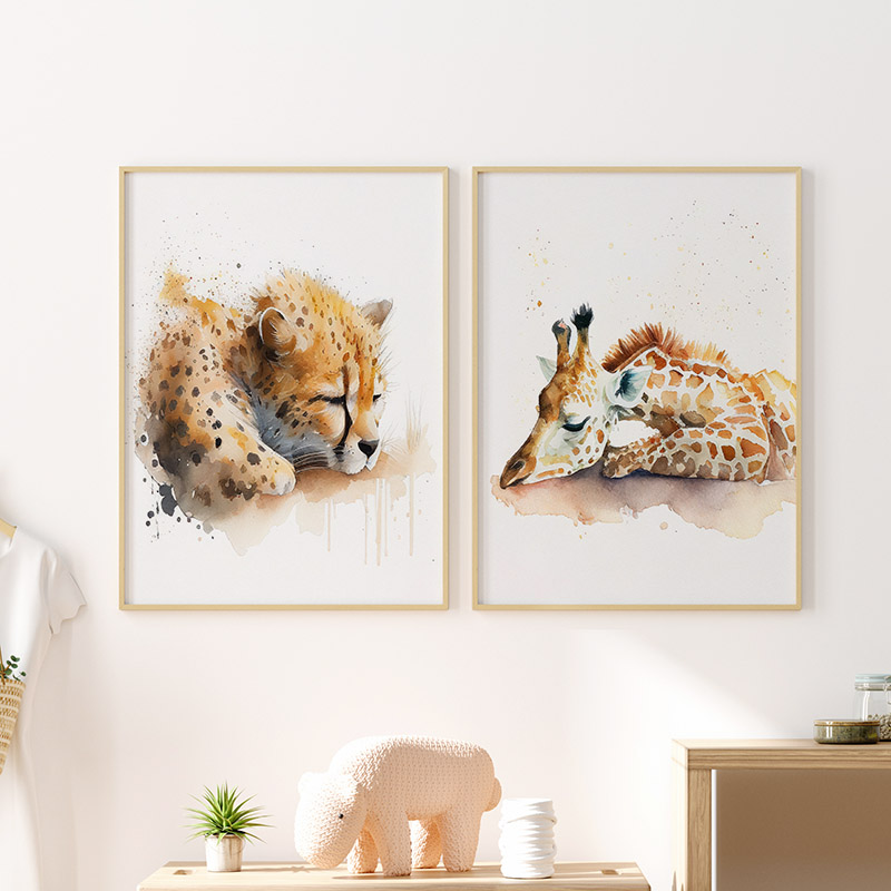 โปสเตอร์ภาพวาดสัตว์ซาฟารีสีน้ำ - Baby Zebra Nursery บทวิจารณ์และราคา