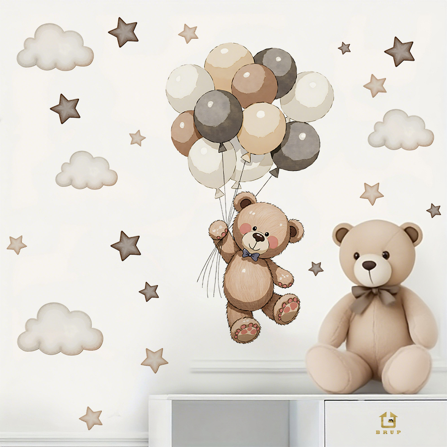 สติ๊กเกอร์ติดผนังรูปหมีเท็ดดี้ - Baby Nursery Wall บทวิจารณ์และราคา