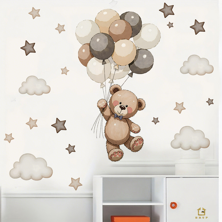 สติ๊กเกอร์ติดผนังรูปหมีเท็ดดี้ - Baby Nursery Wall บทวิจารณ์และราคา