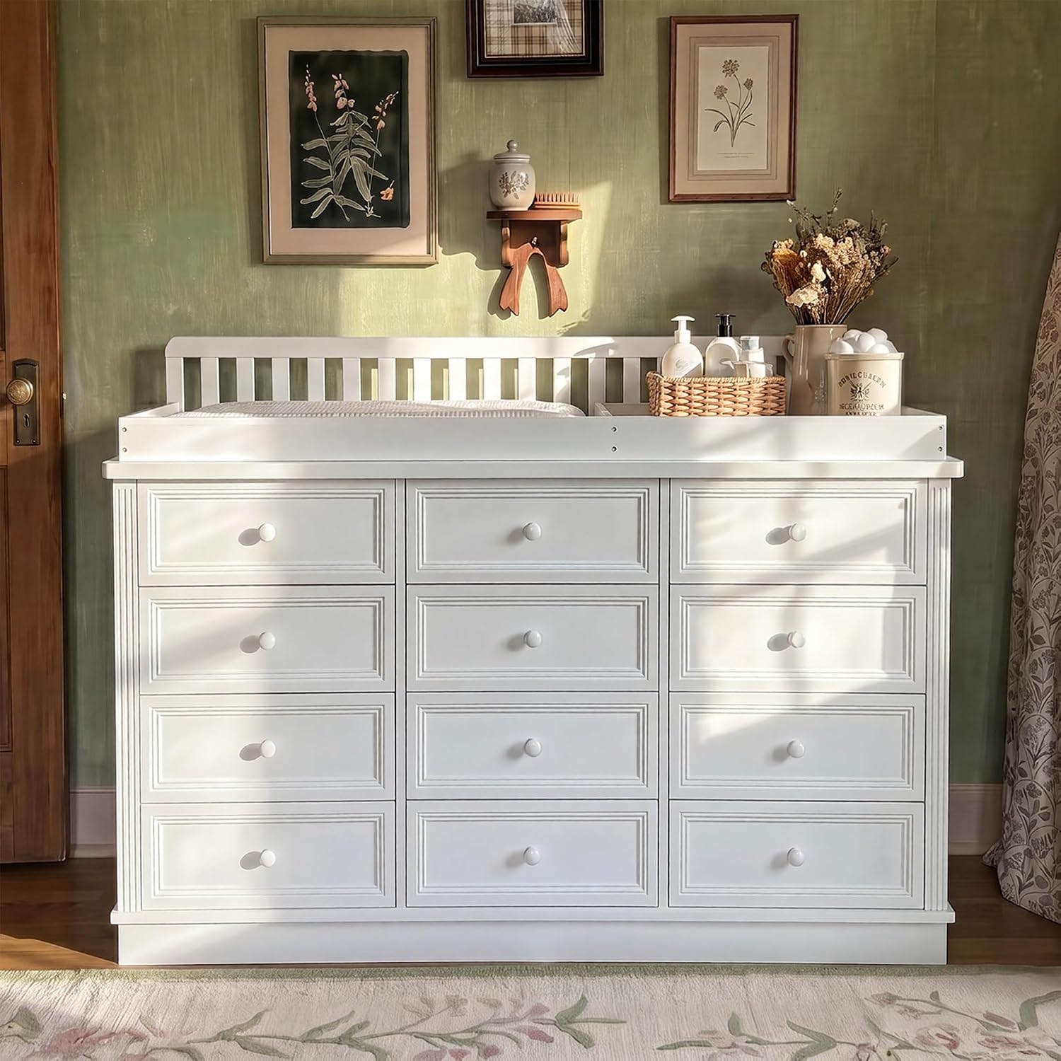 โต๊ะเปลี่ยนผ้าอ้อมเด็กพร้อมตู้ - Baby Nursery Dresser บทวิจารณ์และราคา