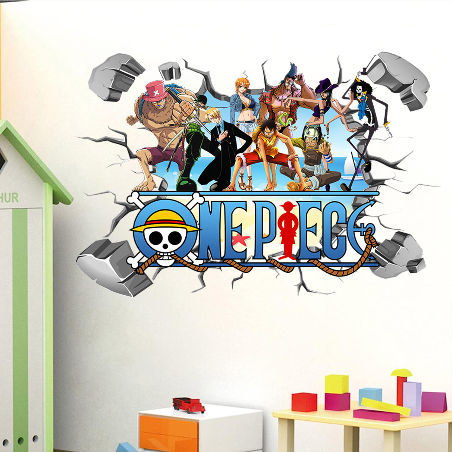 การ์ตูนวันพีช ลูฟี่ 3D สติ๊กเก - Baby Nursery Decals บทวิจารณ์และราคา
