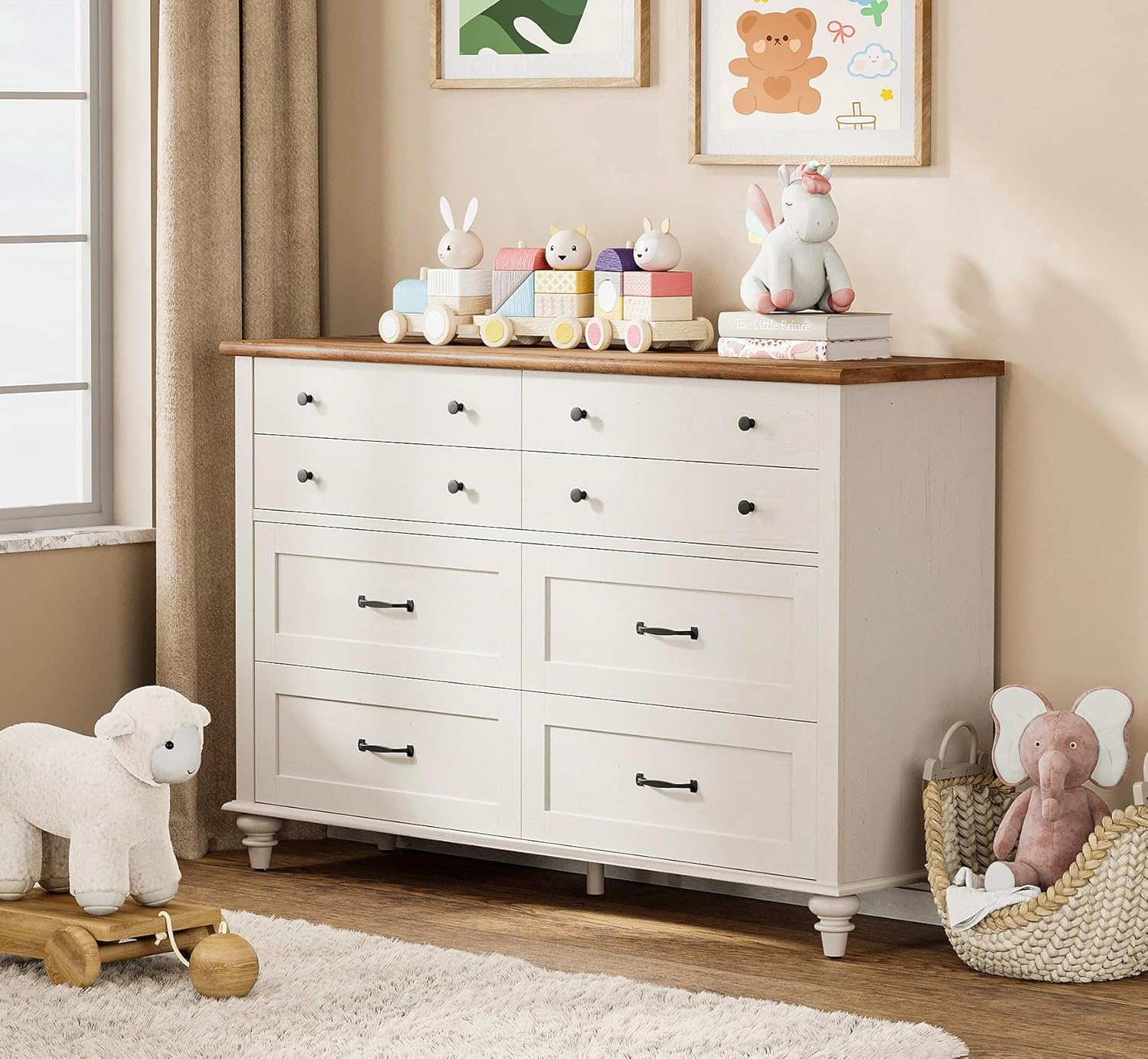 ตู้เสื้อผ้าเด็กสมัยใหม่ 7 ลิ้น - Baby Nursery Dresser บทวิจารณ์และราคา