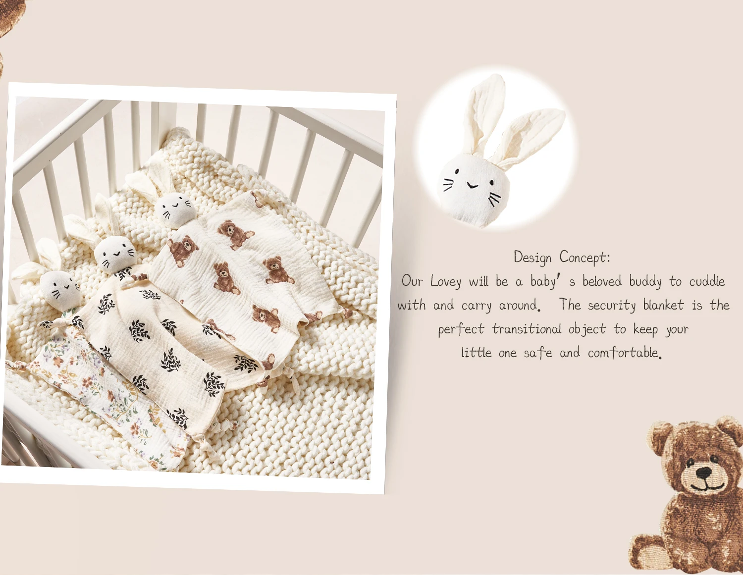 ผ้าห่มปลอบเด็ก: ตุ๊กตากระต่ายน - Baby Nursery Hospital บทวิจารณ์และราคา