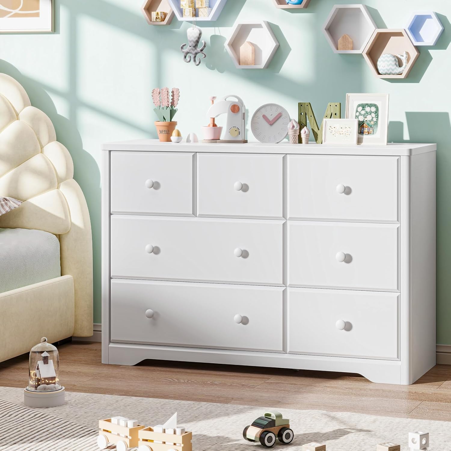 ตู้ลิ้นชัก 7 ชั้น สำหรับเด็ก ต - Baby Nursery Dresser บทวิจารณ์และราคา