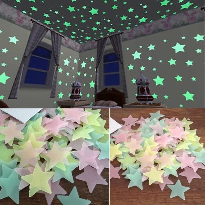 100 ชิ้นเรืองแสงในที่มืดสติ๊กเ - Baby Nursery Decals บทวิจารณ์และราคา
