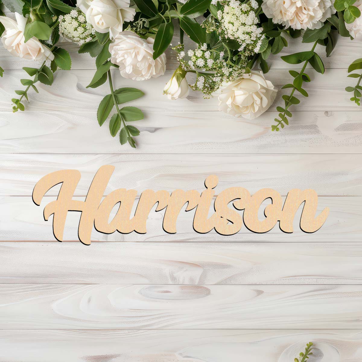 ป้ายชื่อไม้เนื้อแข็งแบบกำหนดเอ - Baby Name Wall Art บทวิจารณ์และราคา