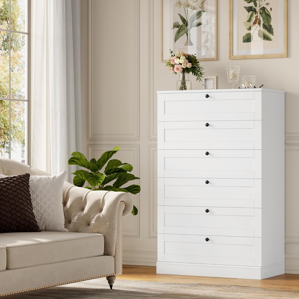 ตู้ลิ้นชัก 6 ชั้น สีขาวสวยงาม  - Drawer Dresser White บทวิจารณ์และราคา